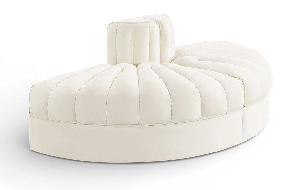 Rummi - Velvet Performance Fabric Upholstered 2 Piece Rounded Modular Loveseat