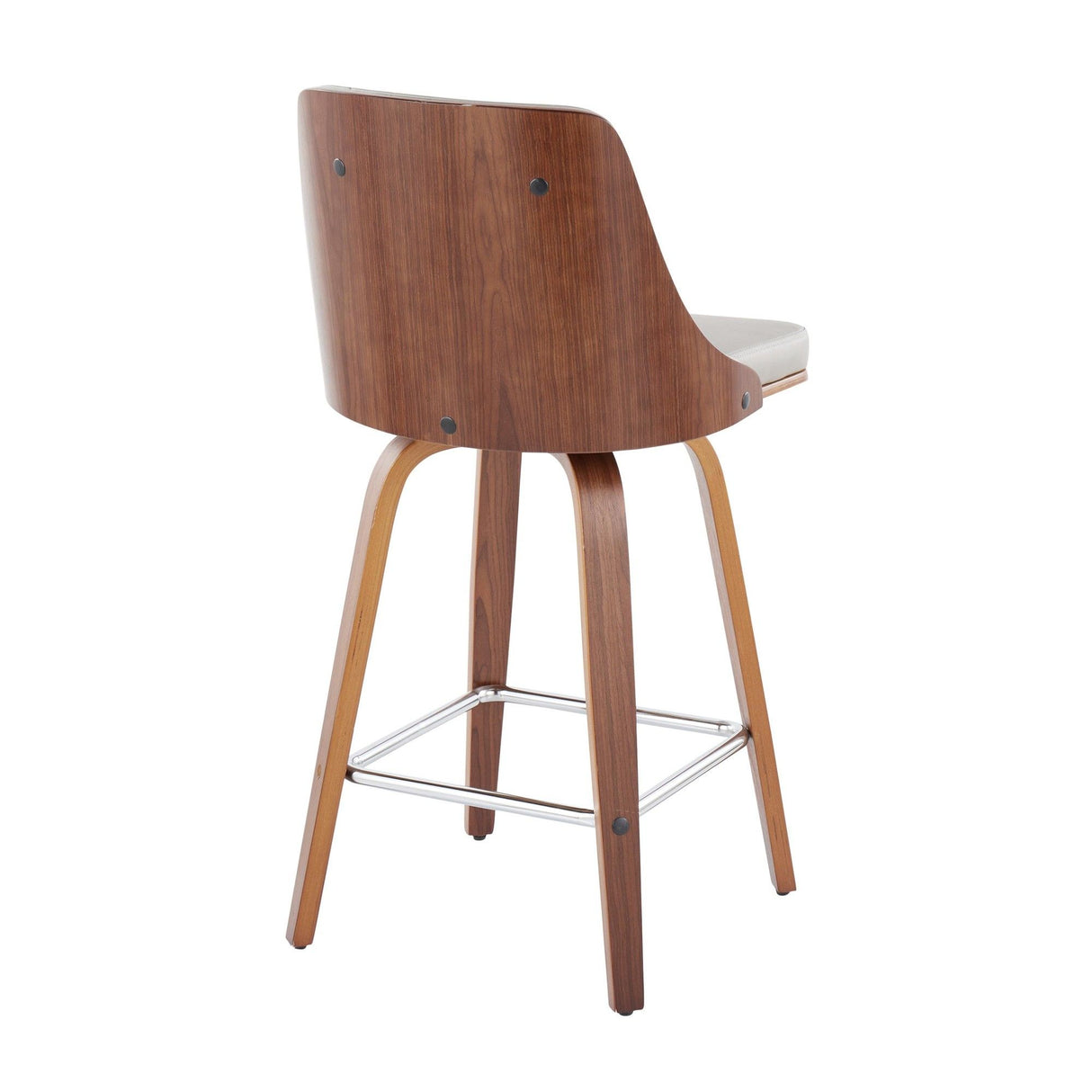 Gianna - Fixed-Height Swivel Counter Stool (Set of 2) - Walnut Frame And Square Footrest