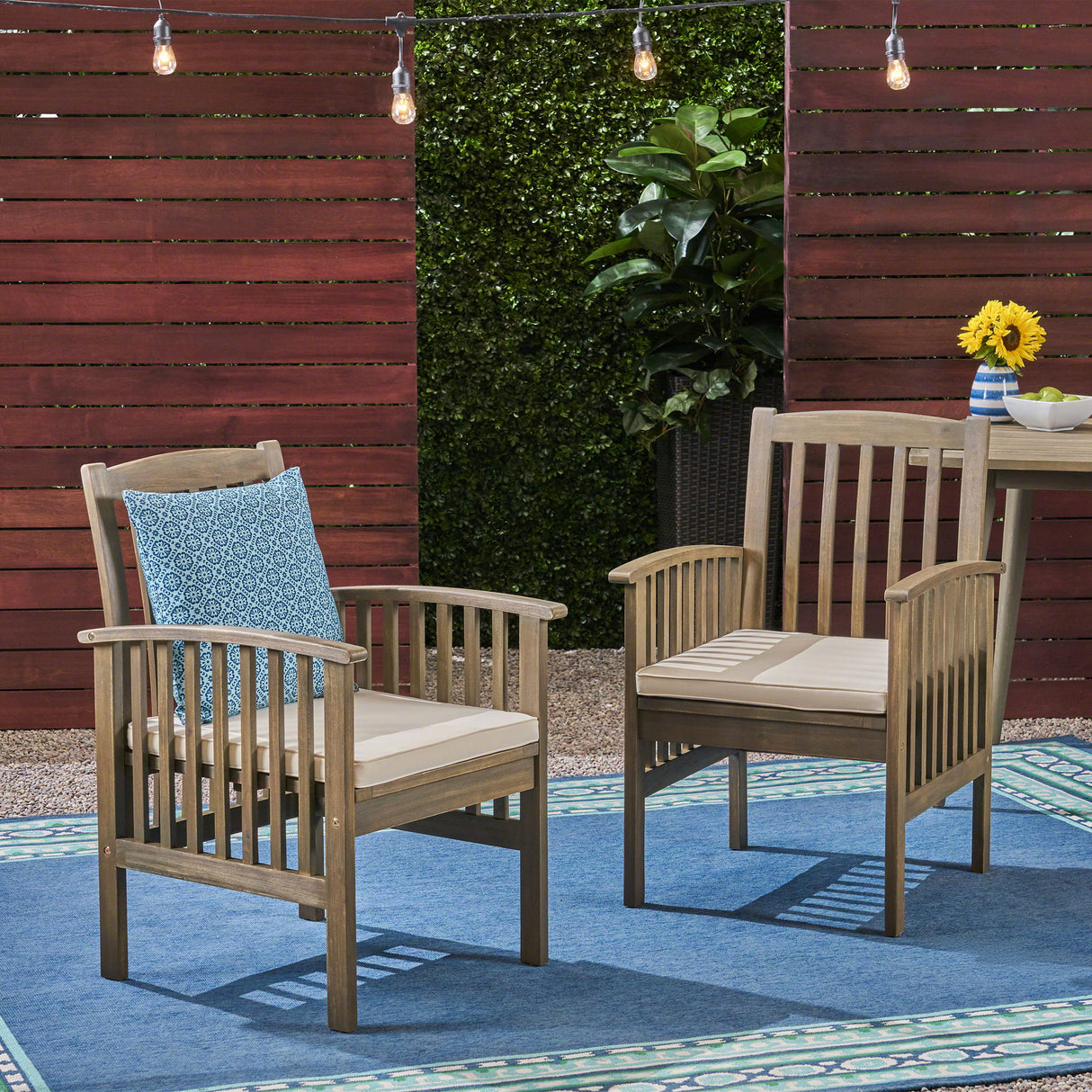 Casa - Acacia Dining Chair Set With Cushions,