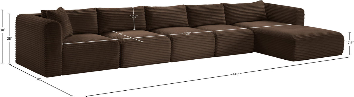 Shaggy - 5 Piece Modular Sectional With Chaise