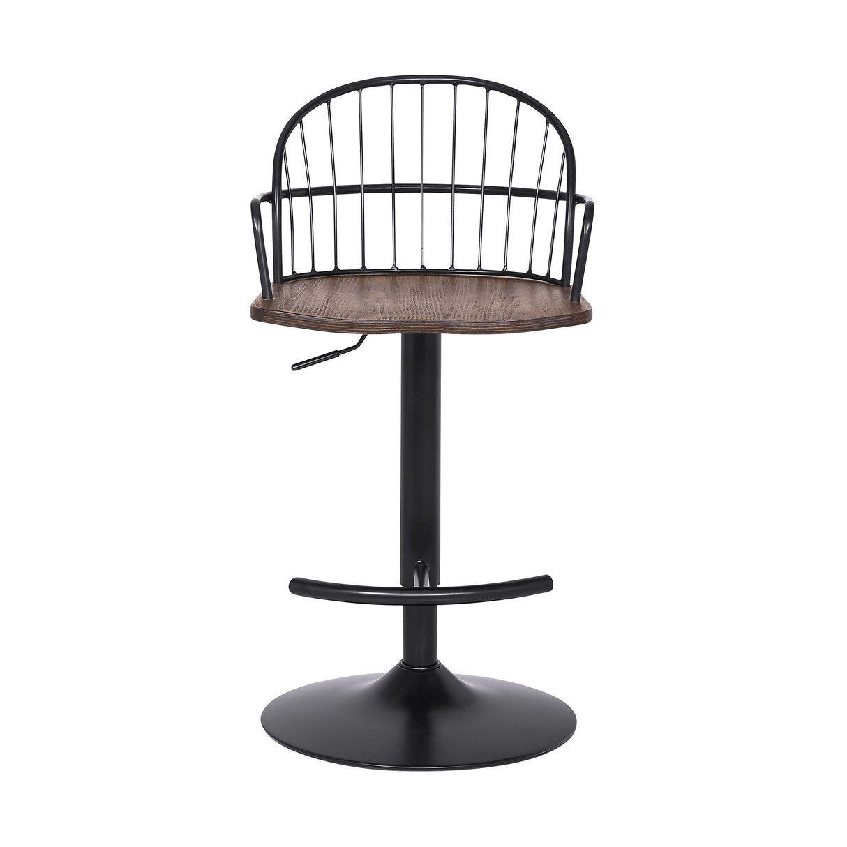 Edward - Adjustable Barstool - Black Powder / Walnut Glazed