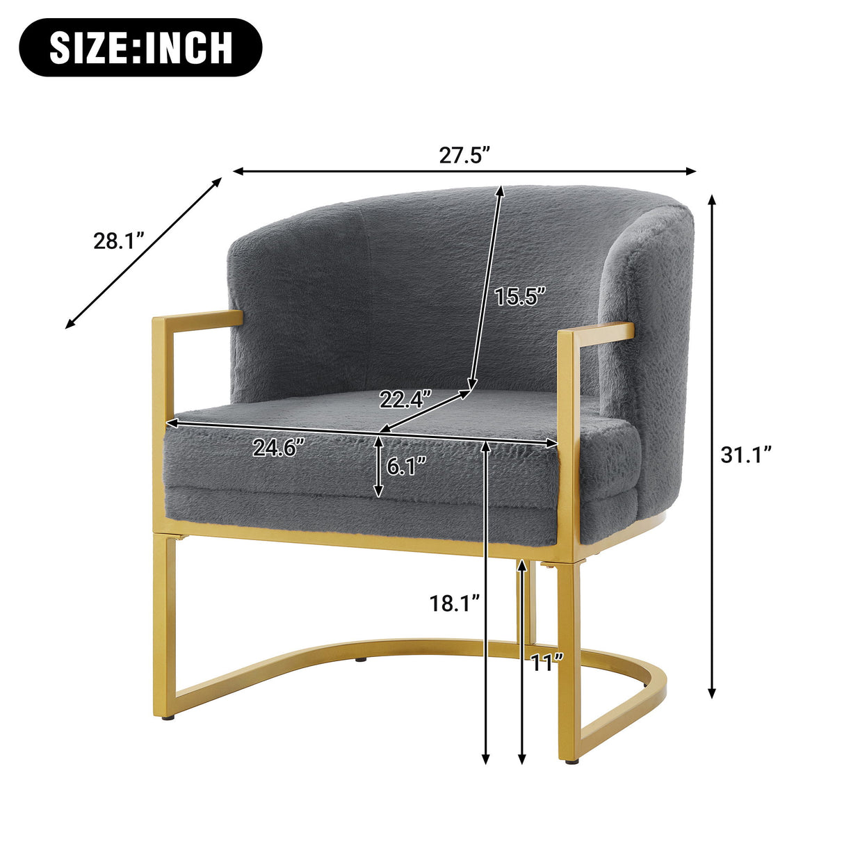Upholstered Reading Accent Armchair For Living Room