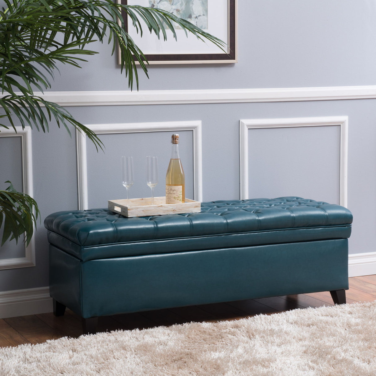 Juliana - Storage Ottoman With Birch Legs