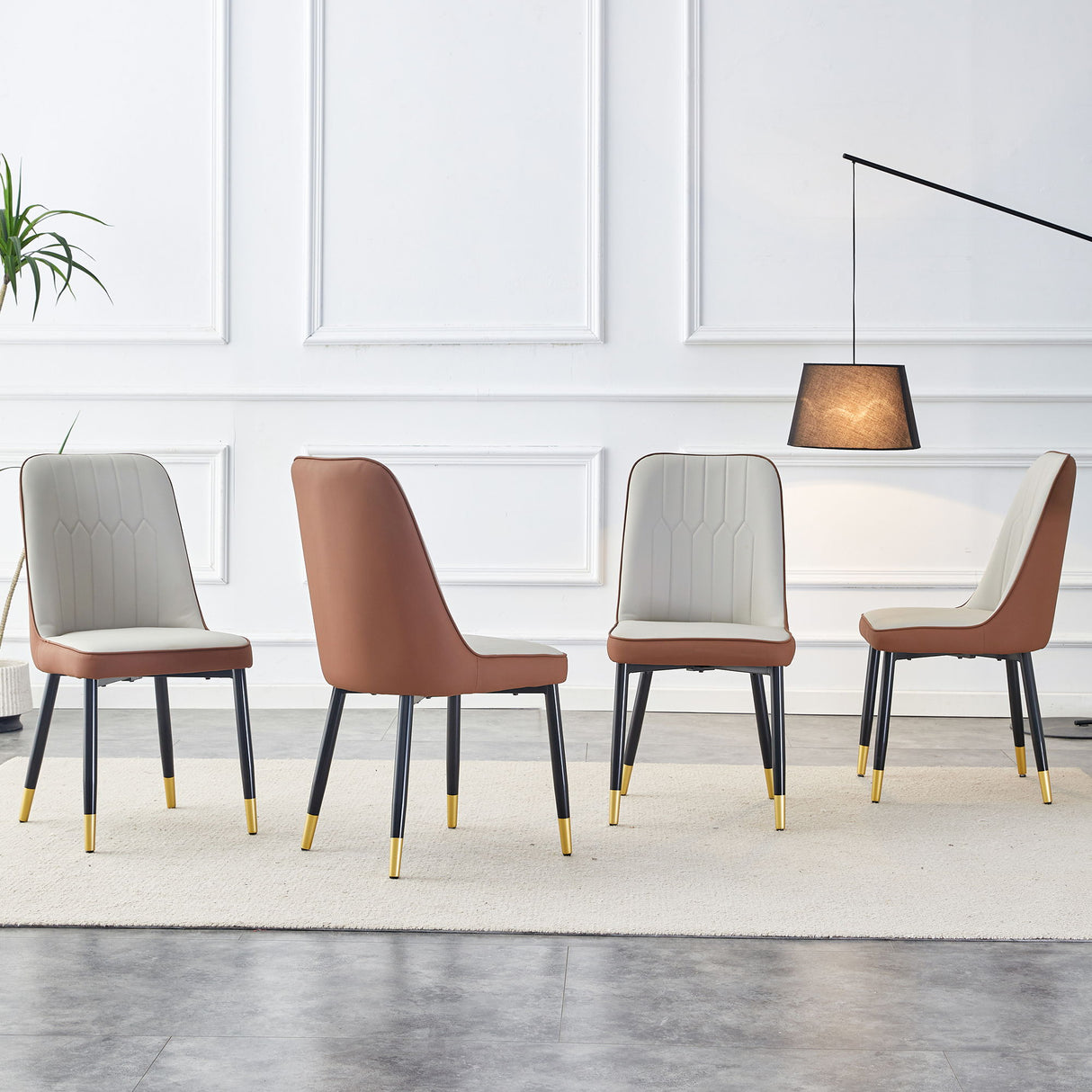 Modern Dining Chair With Metal Leg