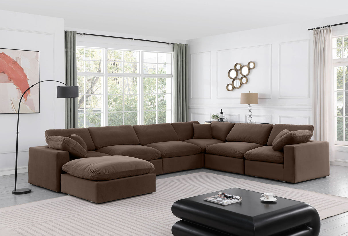 Comfy - 7 Piece Velvet Modular Sectional With Chaise