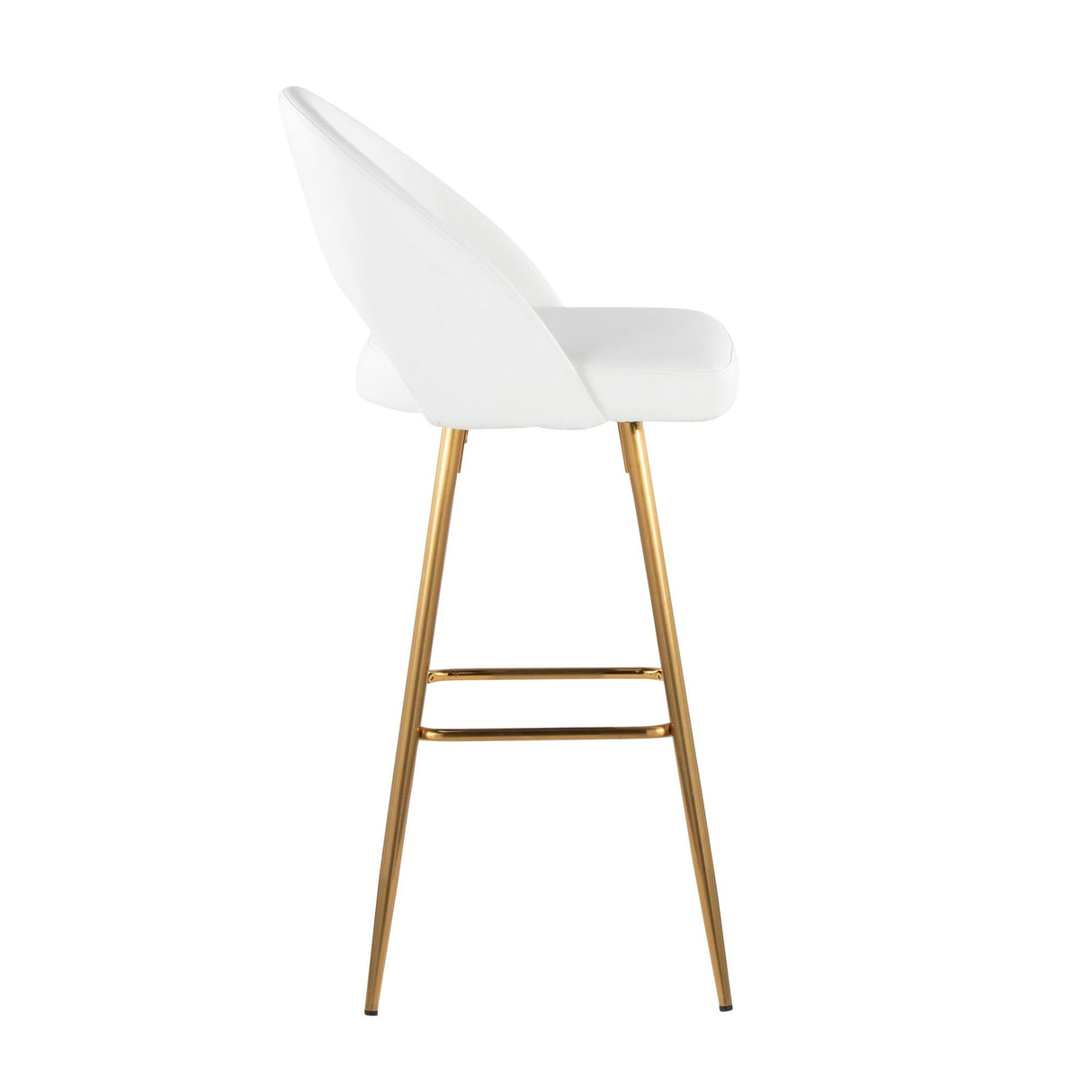 Renee - Upholstered Fixed-Height Barstool (Set of 2) - Gold Base