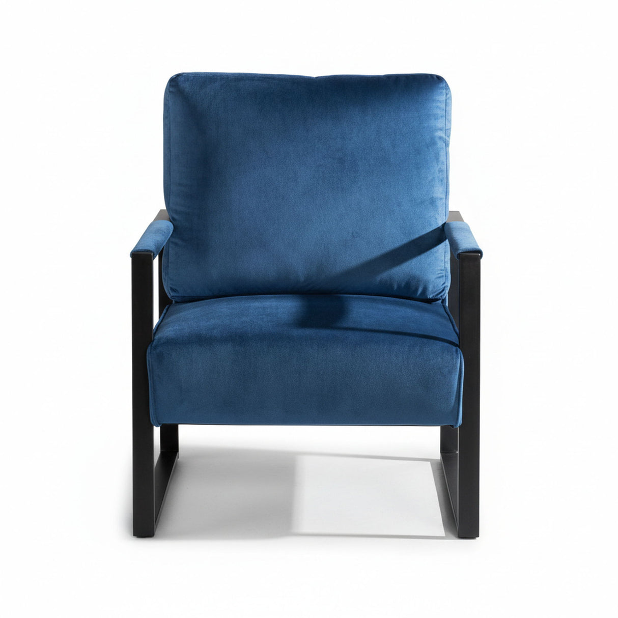 Classic Mid Century Modern Accent Chair With Durable Square Metal Frame, Armchair