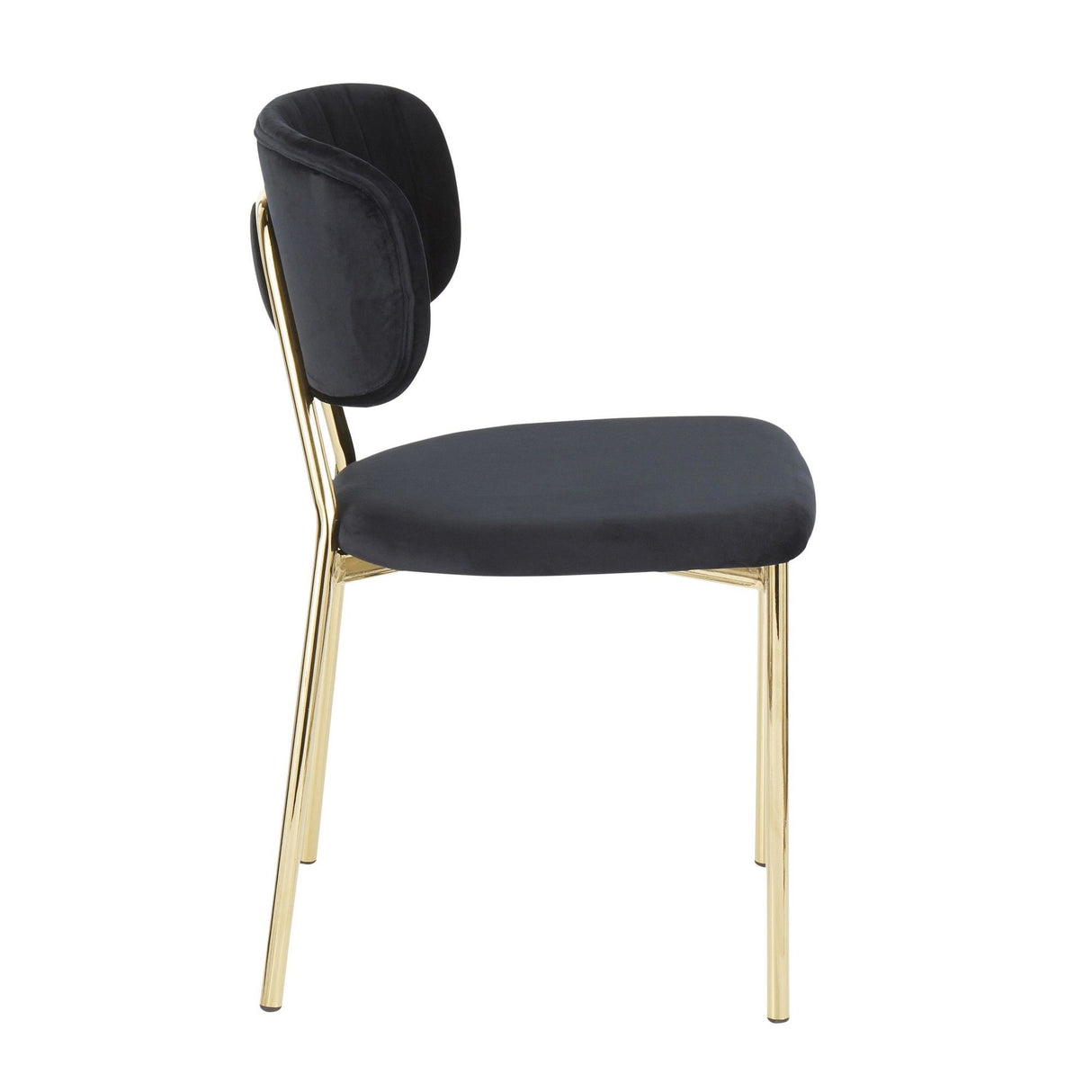 Bouton - Contemporary/Glam Chair (Set of 2) - Gold Metal Legs