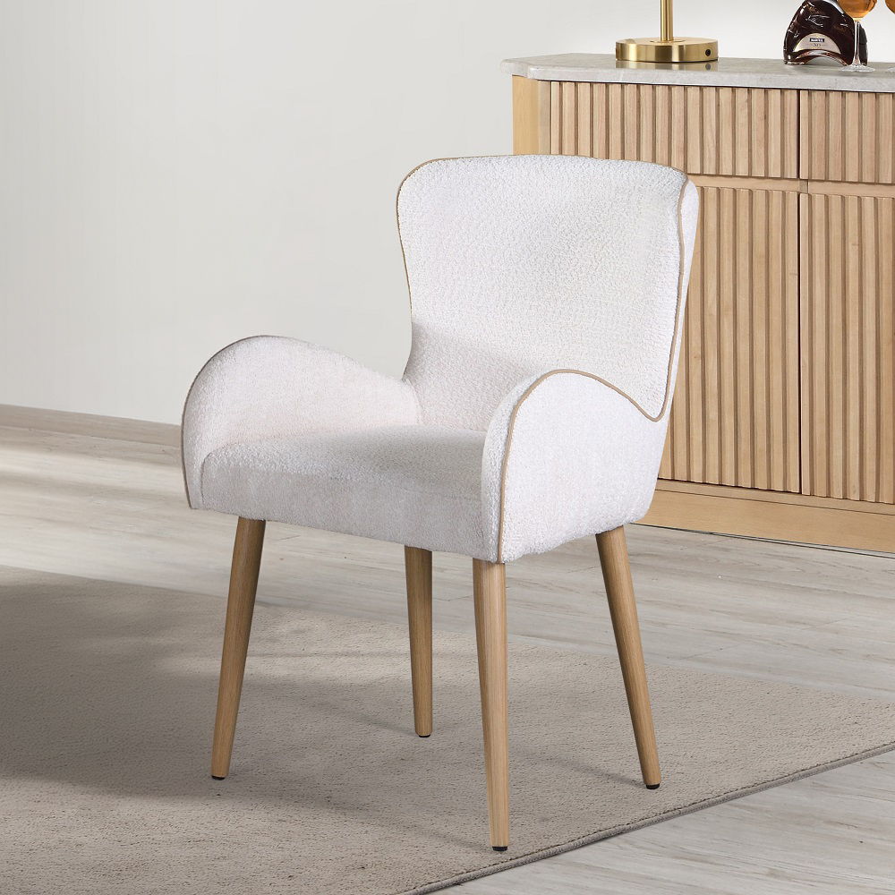 Adalynn - Side Chair Set of 2) - Beige Boucle & Oak
