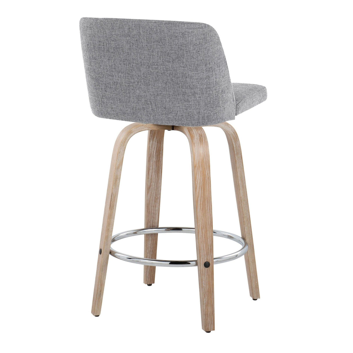 Toriano - 26" Fixed-Height Counter Stool (Set of 2) - Gray & Chrome Round Base
