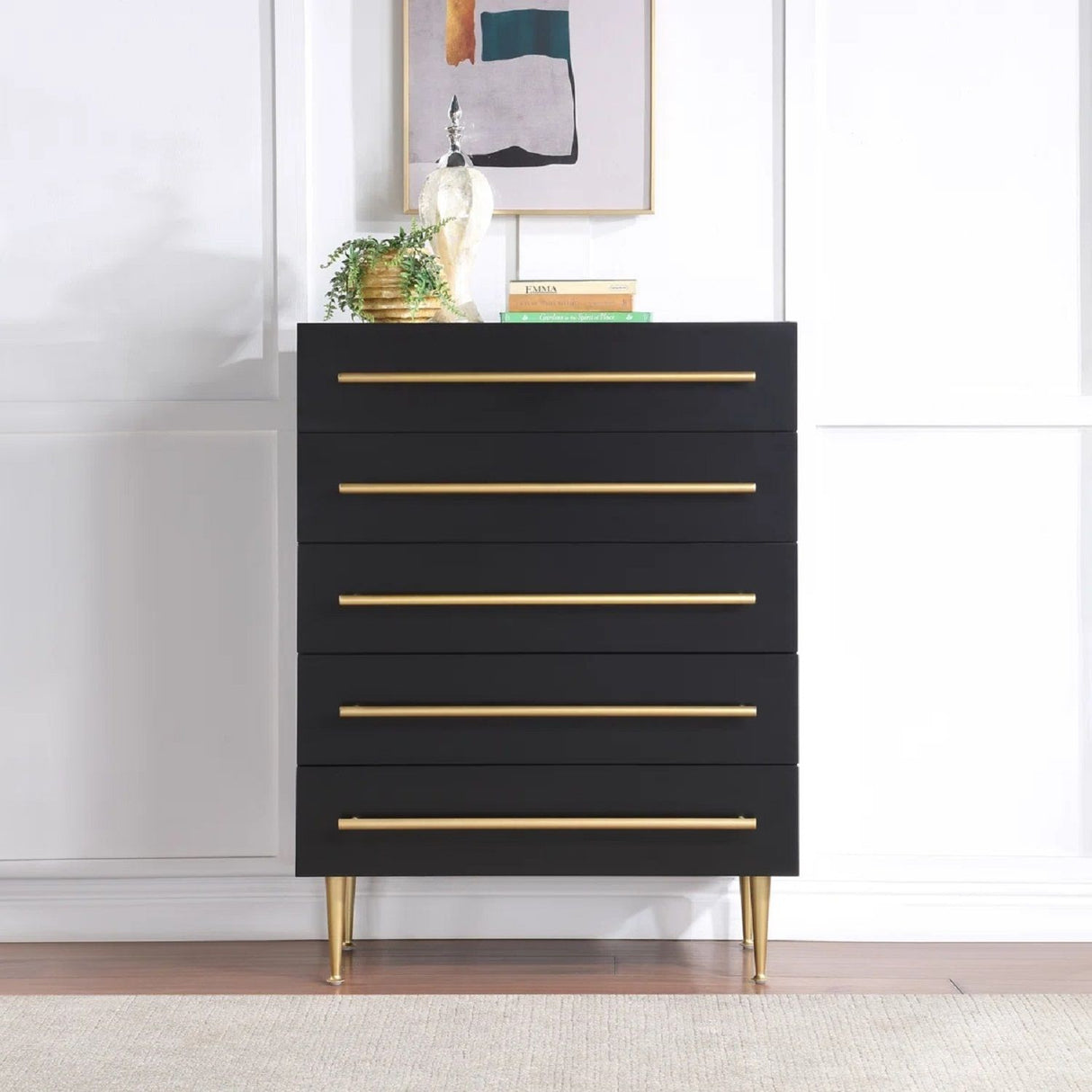 Contemporary 5 Drawer Chest For Bedroom