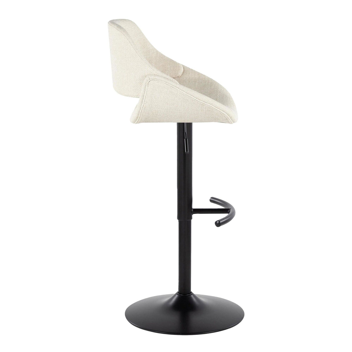 Fabrizzi - Adjustable Barstool With Rounded T Footrest (Set of 2) - Black Metal