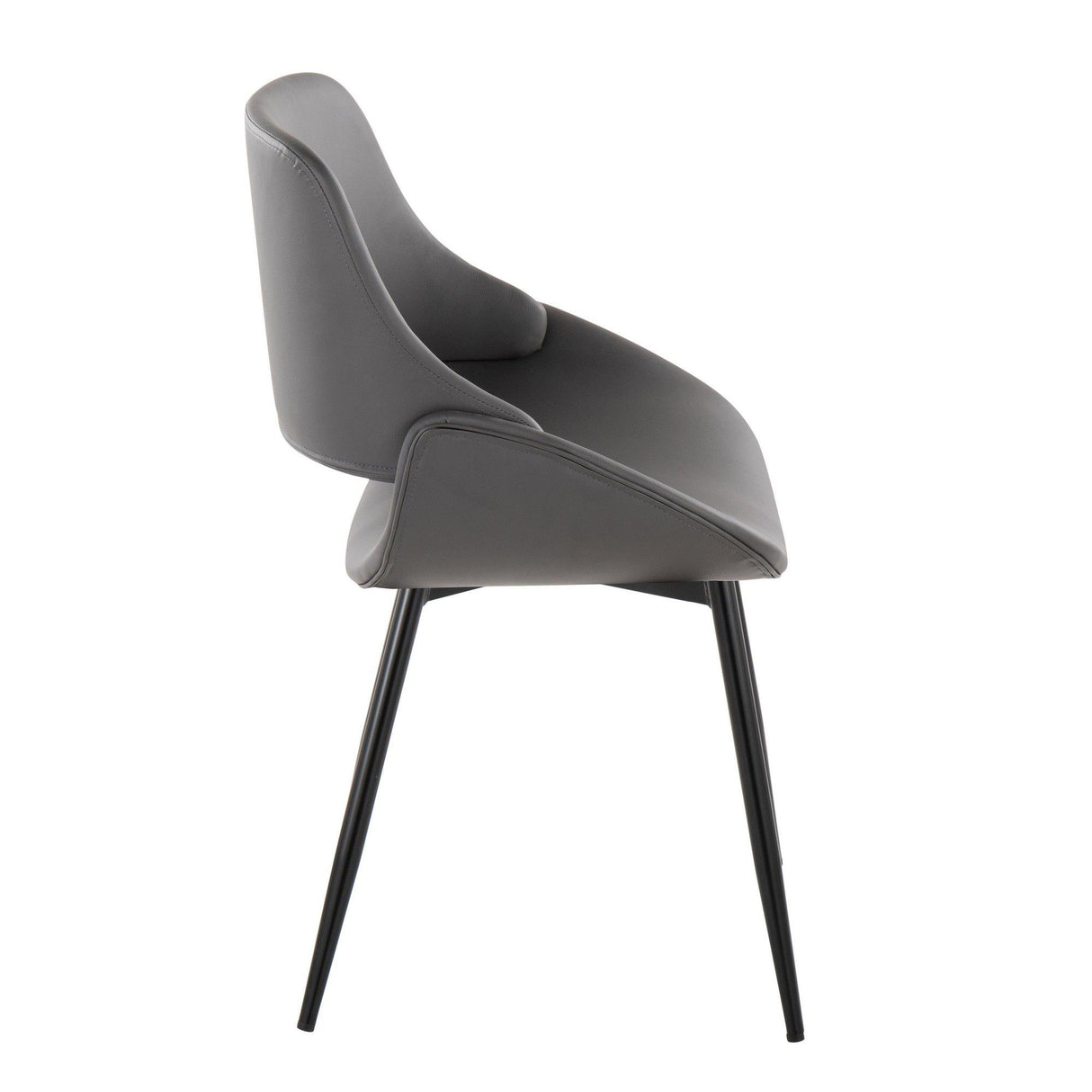 Fabrizzi - Mid-Century Modern Accent / Dining Chair (Set of 2) - Black Metal