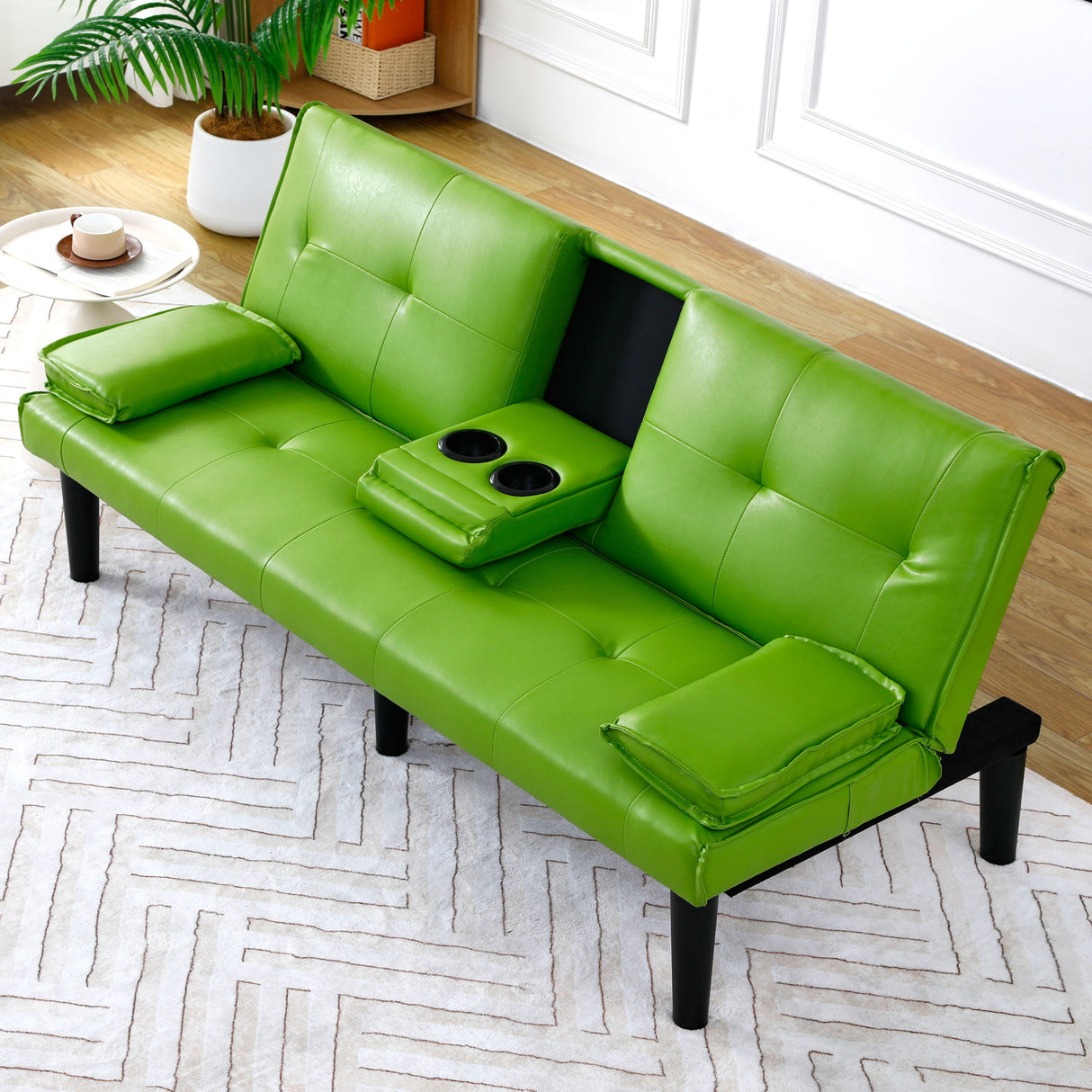 Sofa Bed With Foldable Design And Cup Holder