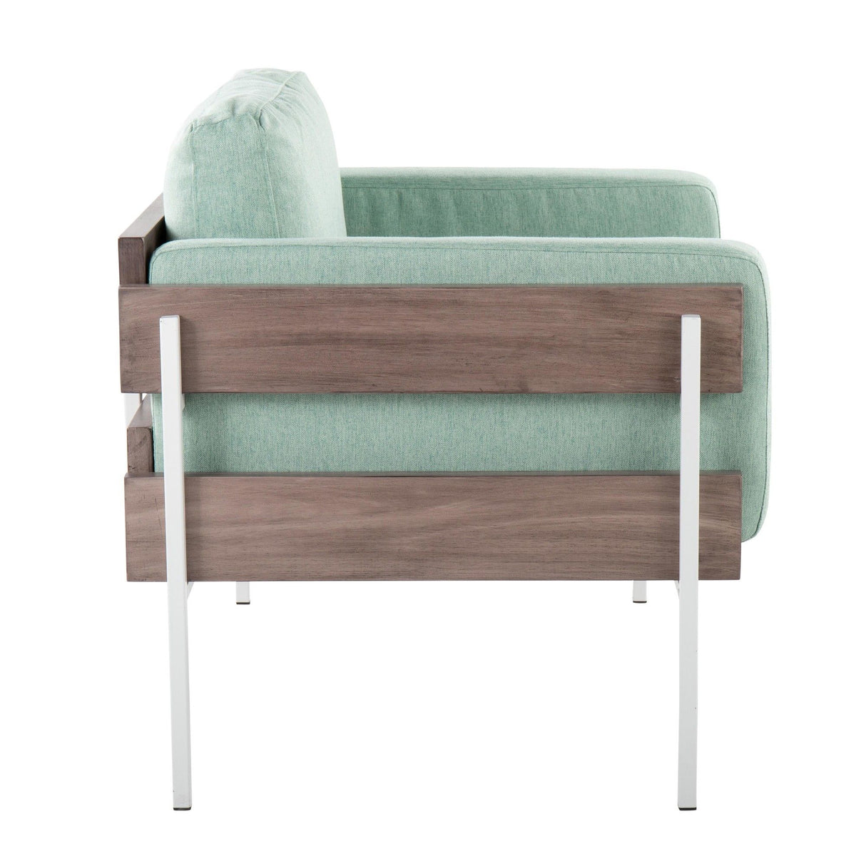 Kari - Farmhouse Accent Chair - White Metal, Gray Wood