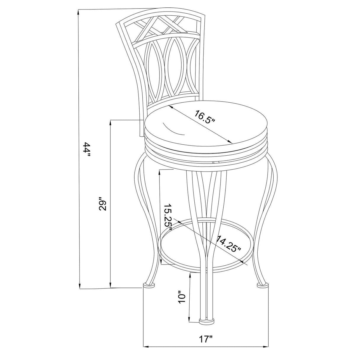 Swivel Stool With Upholstered Seat
