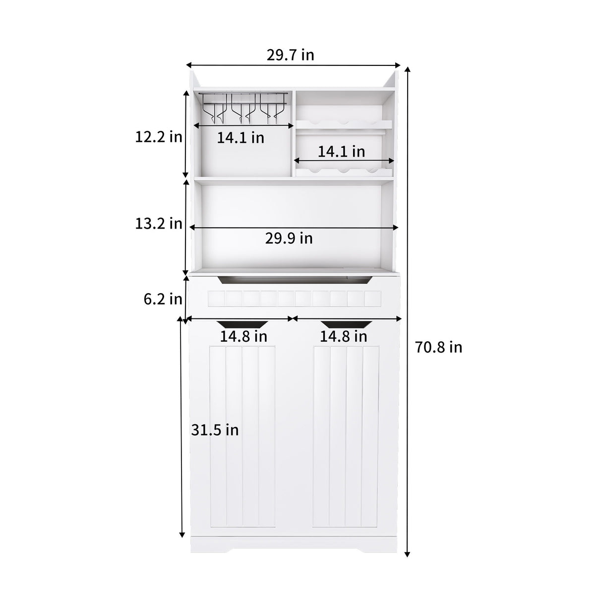 Modern Farmhouse Buffet Cabinet With Hutch Kitchen Storage Sideboard With Drawers & Barn Doors - White