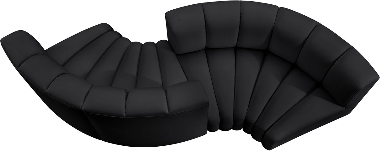 Arc - Faux Leather 4 Piece Curved Modular Sofa