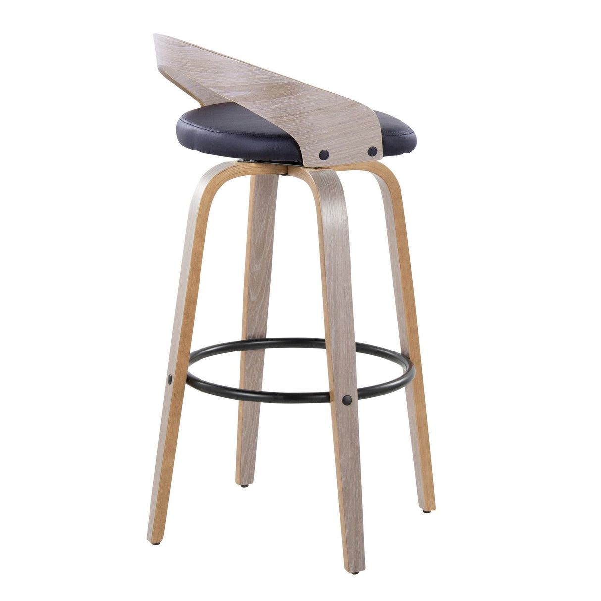 Grotto - 30" Fixed-Height Barstool (Set of 2) - Light Gray Wood