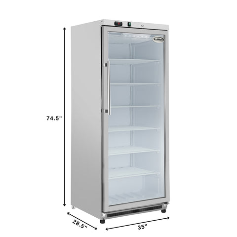 21 Cu. Ft. Commercial Freezer with Glass Door in White - Manual Defrost (KM-FMD20WGD)