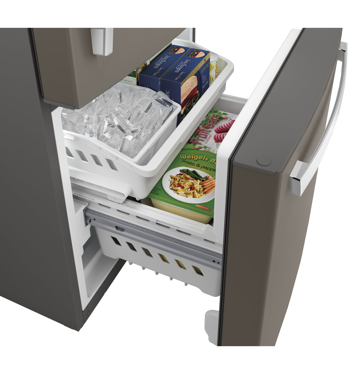 GE GDE21EMKES - 30 in. 21 cu. ft. Bottom Freezer Refrigerator with Ice Maker - Fingerprint Resistant Slate