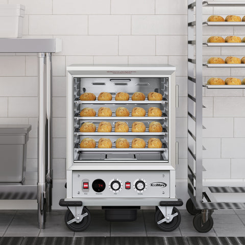 33 in. Commercial Insulated Half-Size Heated Holding Proofing Cabinet with 12-Pan Capacity and Glass Door in Silver (KM-CHP12-SIGL)