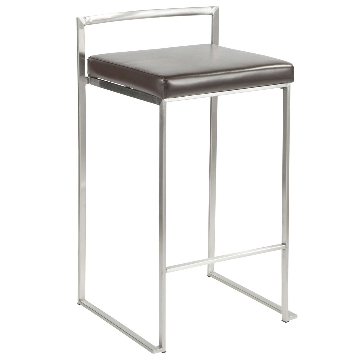 Fuji - Counter Stool Steel With Cushion - Stainless Steel
