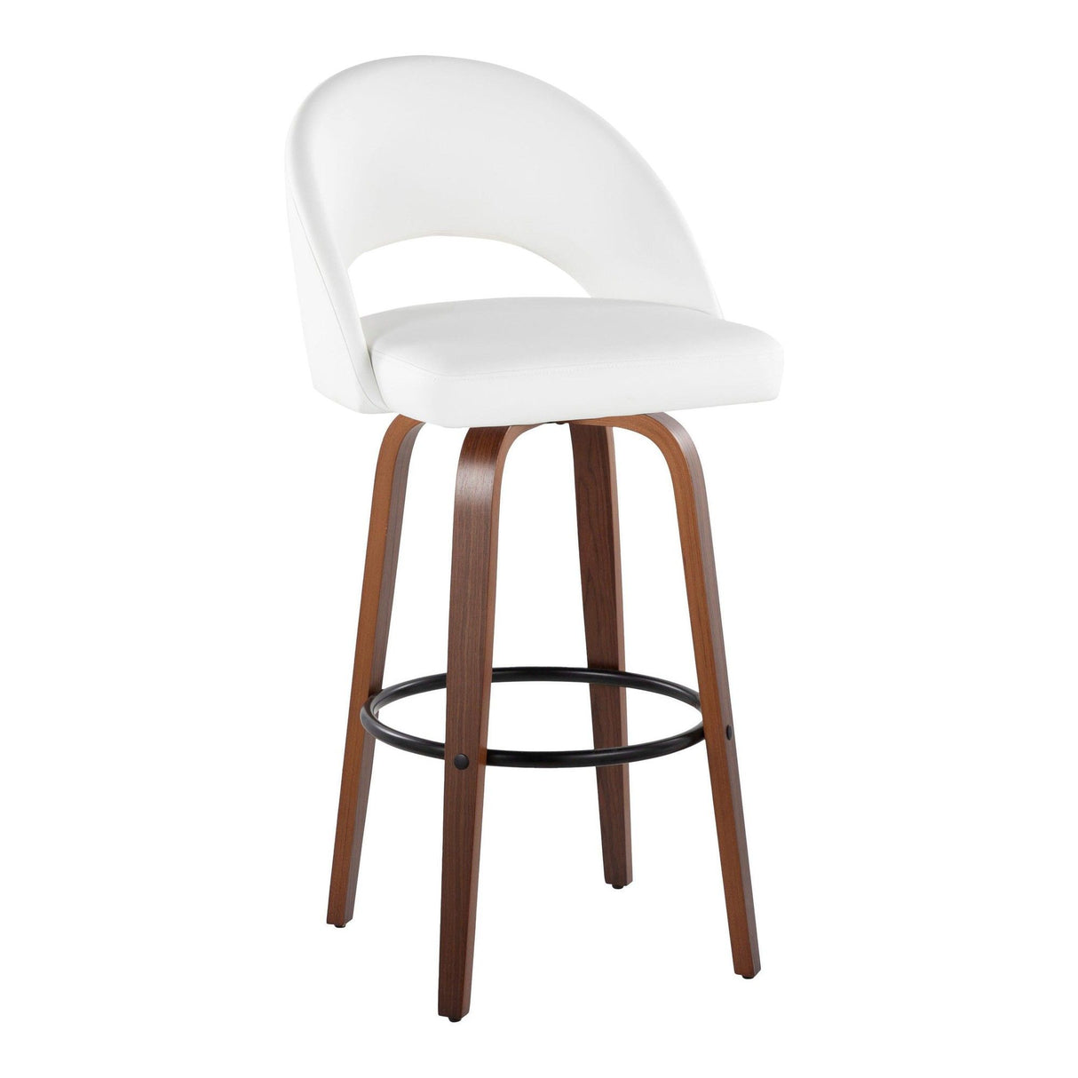 Renee - Upholstered Fixed-Height Barstool (Set of 2) - Walnut Wood Base