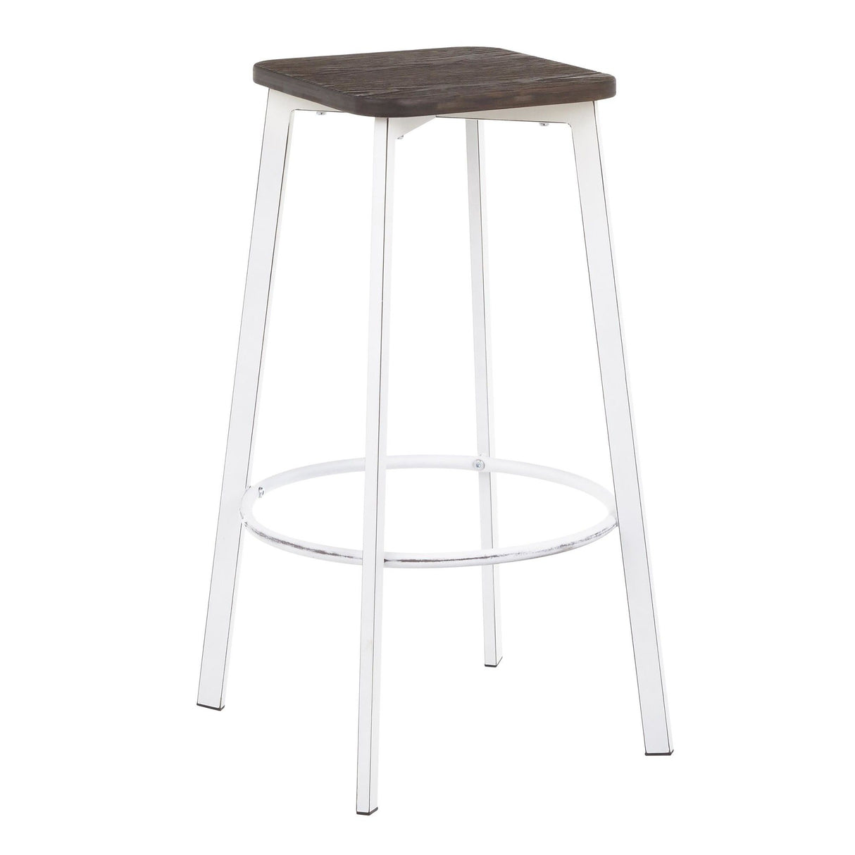 Clara - Industrial Square Barstool (Set of 2) - Wood-Pressed Grain Bamboo