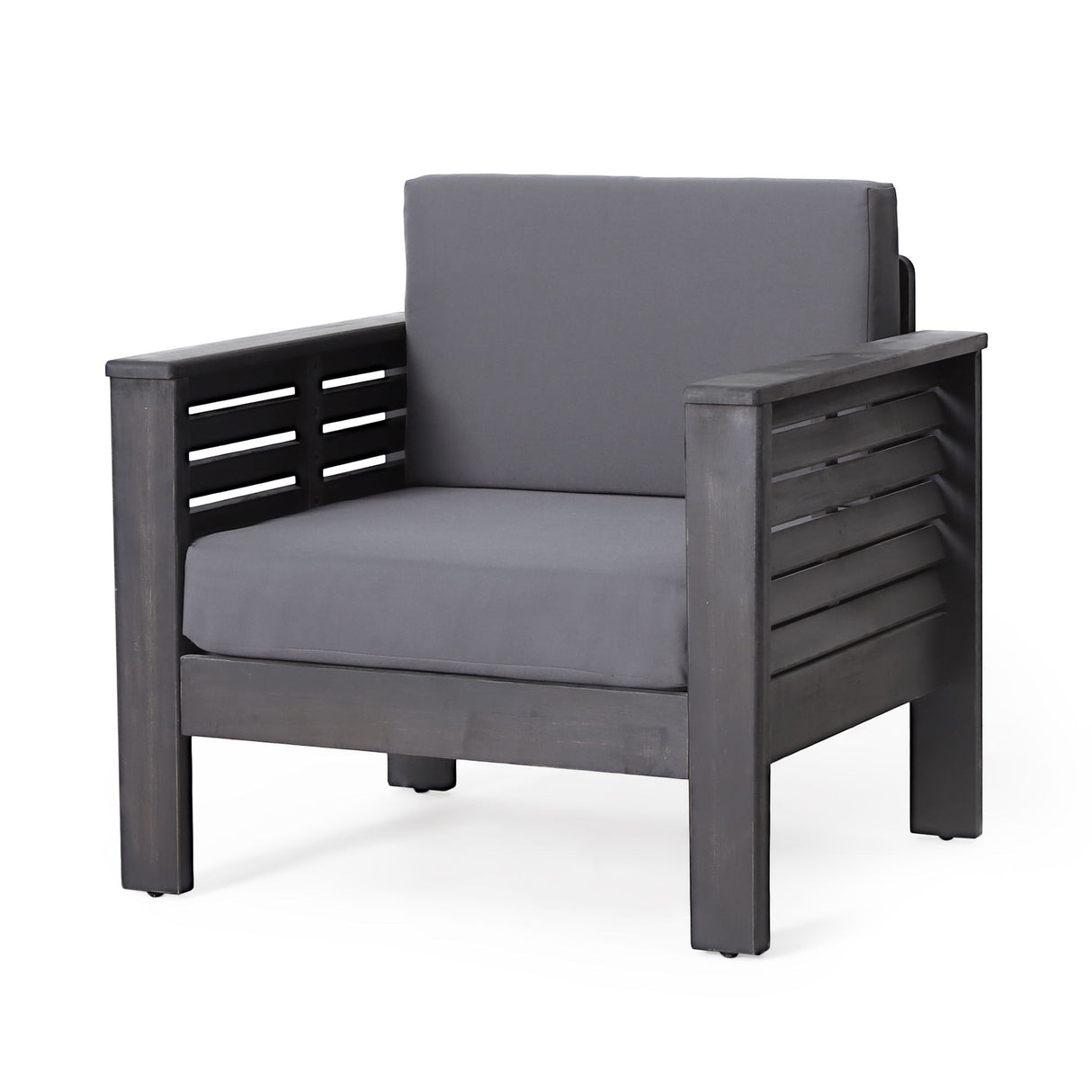 Slat Design Club Chairs With Cushions