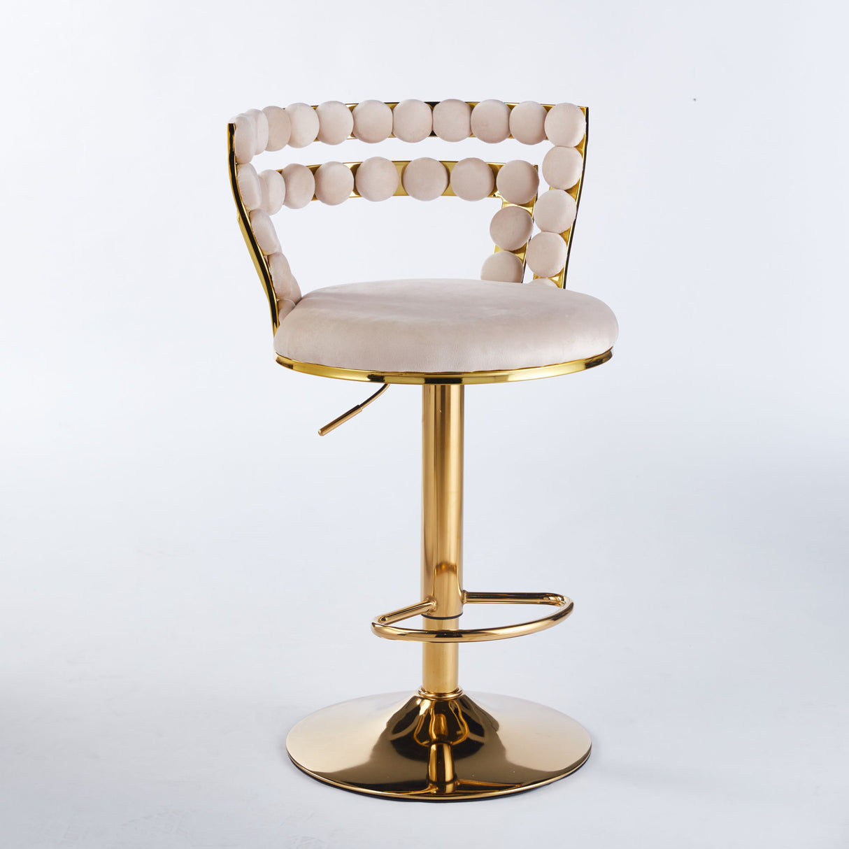 Modern Bar Chair With Iron Tube Legs, Soft Cushions And Comfortable Backrest (Set of 2)