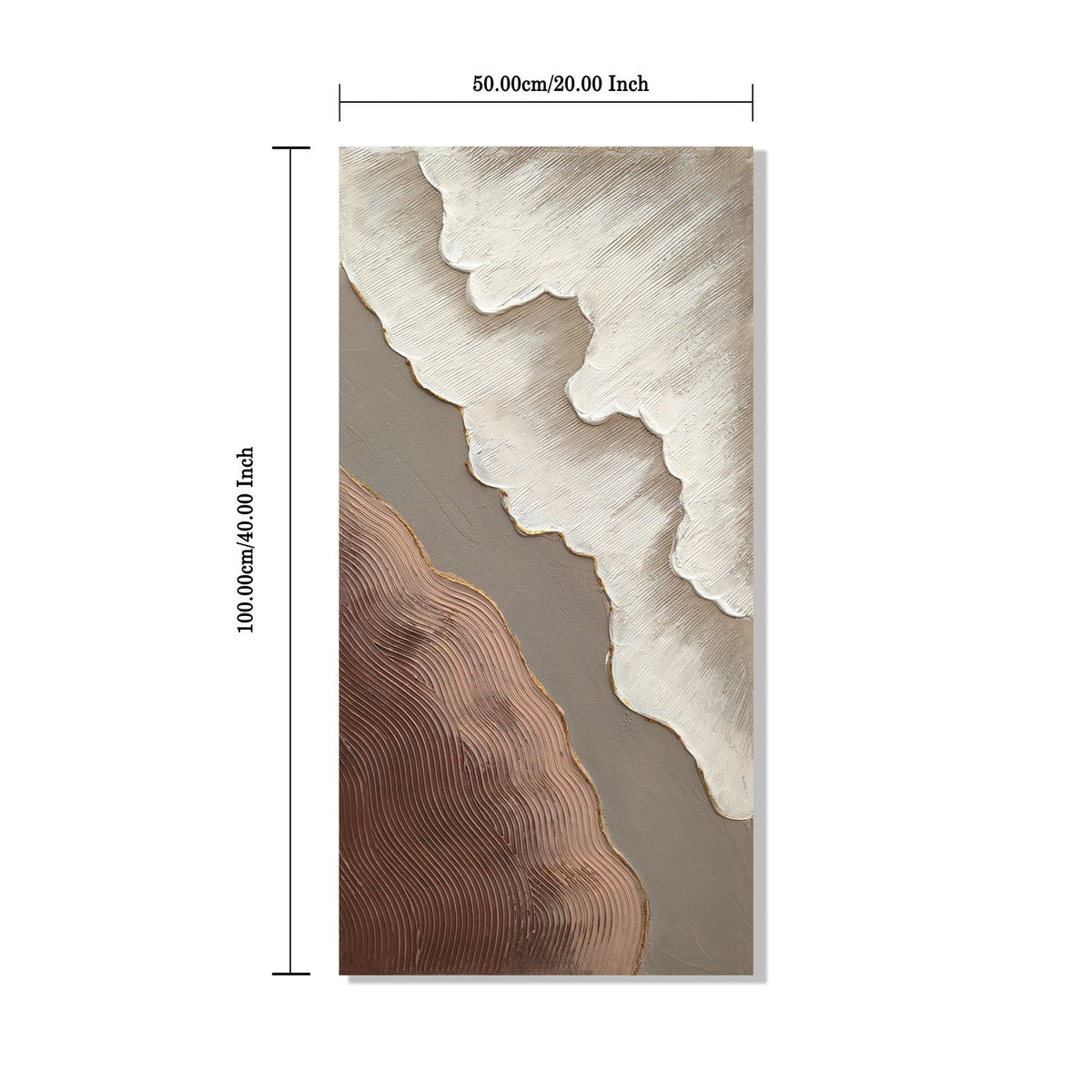 Abstract Wall Art, Textured Canvas Painting With Accents, Decor For Living Room (Set of 2) - Antique Brown / White