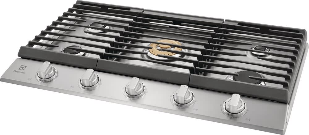 Electrolux ECCG3668AS 36 inch gas cooktop three quarter right view