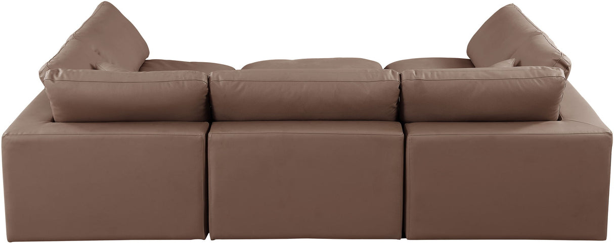 Comfy - 6 Piece Faux Leather Sectional