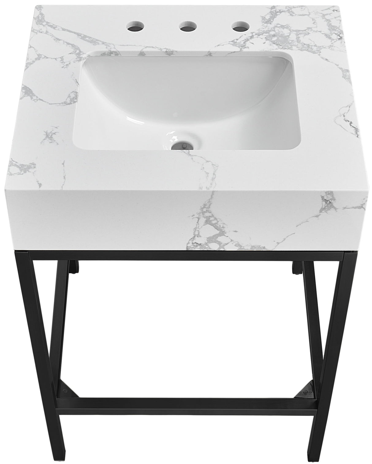 Marmo - Engineered Marble Bathroom Vanity With Black Base