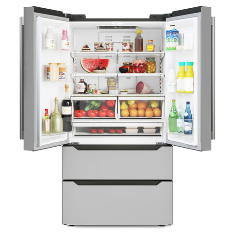 22.5 Cu. ft. French Door Refrigerator, Deep Freezer, 4 Door Stainless-Steel Fridge - RERFDSS-22C.