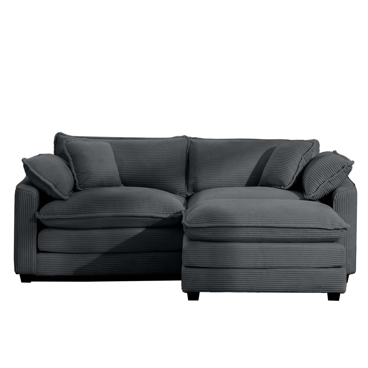 Modern Oversized Modular Cushion Sofa With Ottoman, Low Back, Deep Seating Sofa Set