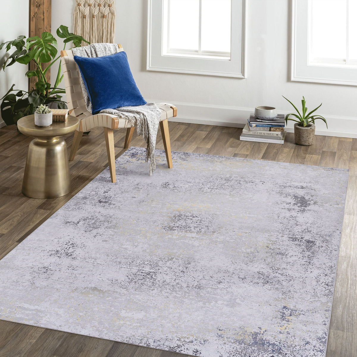 Maval - Abstract Washable Area Rug