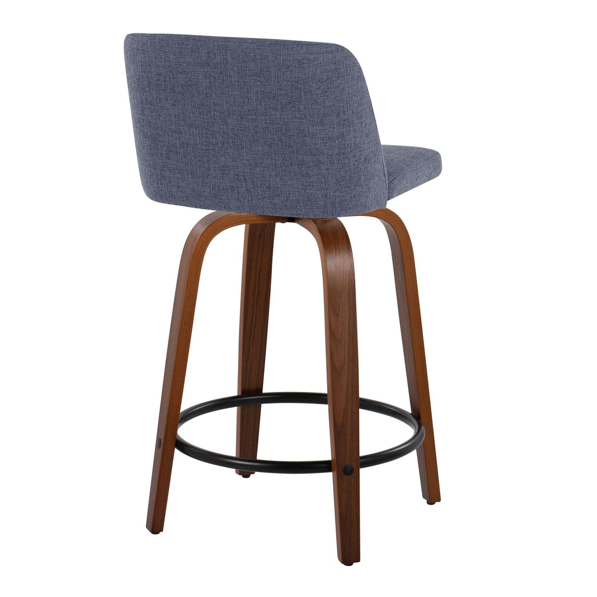 Toriano - 24" Fixed-height Counter Stool (Set of 2) - Walnut And Black Round Footrest