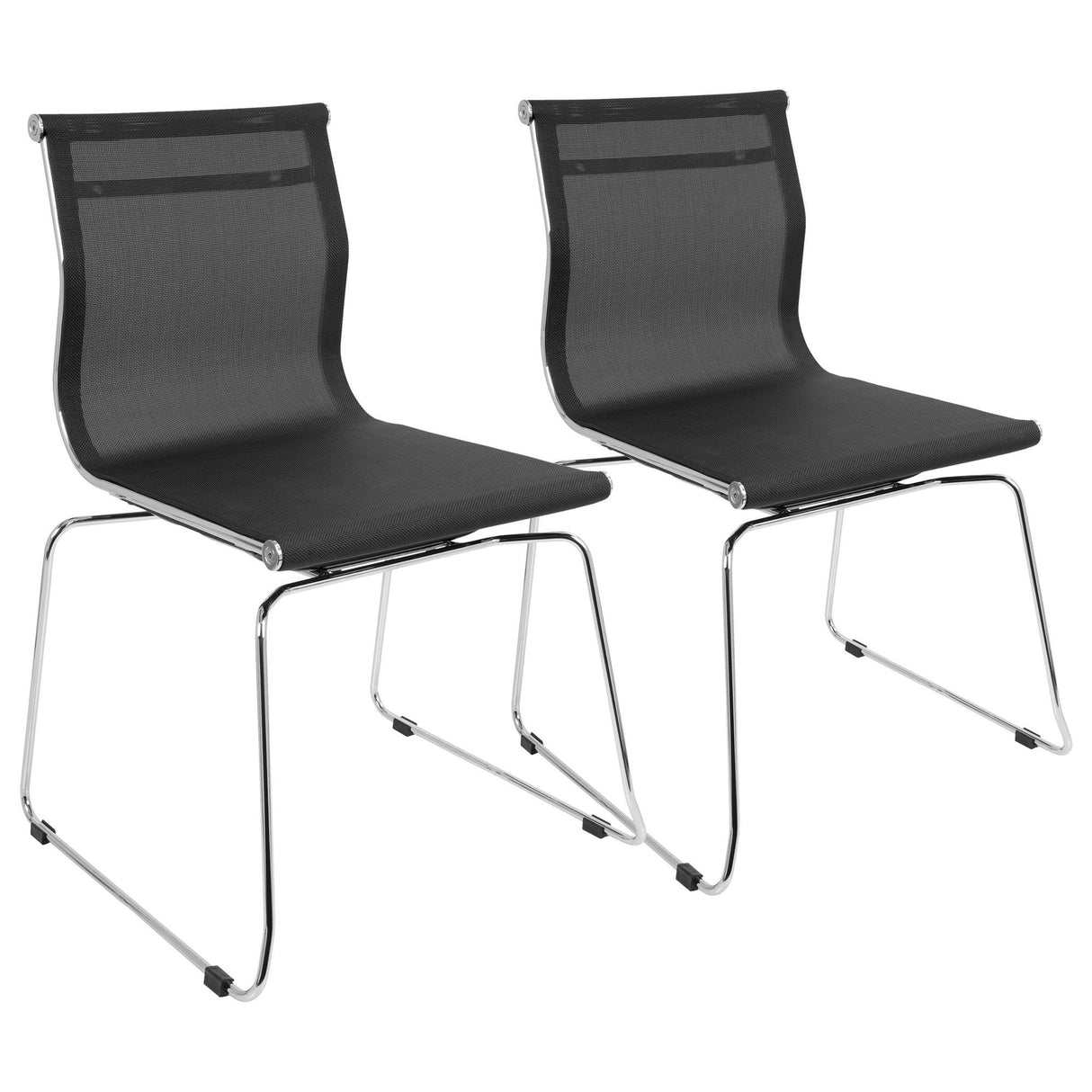 Mirage - Chair (Set of 2) - Chrome, Black Mesh