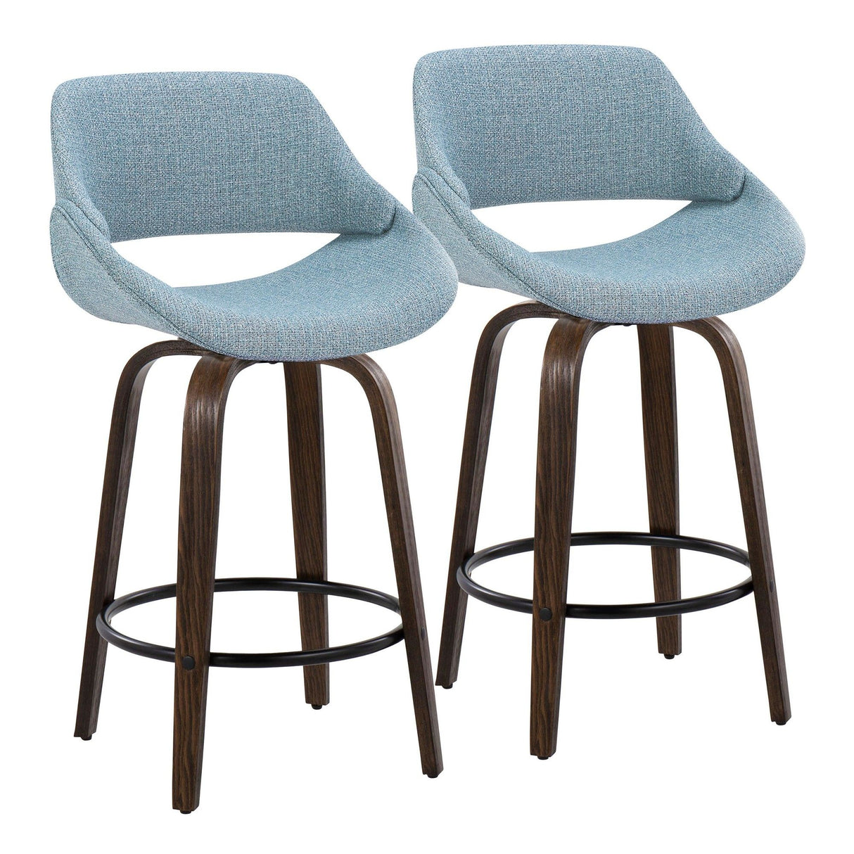 Fabrico - 26" Fixed-Height Counter Stool (Set of 2) - Blue