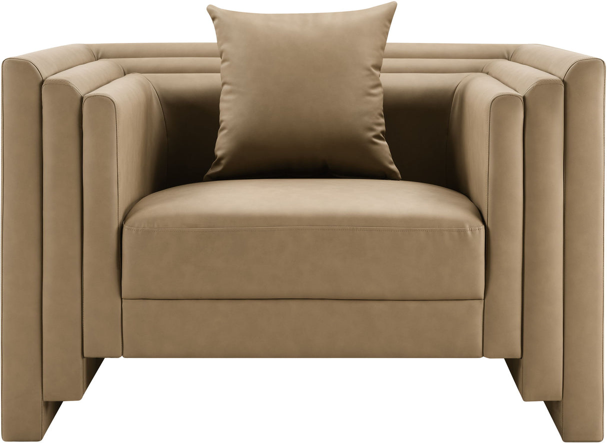 Everett - Vegan Leather Upholstered Chair - Tan
