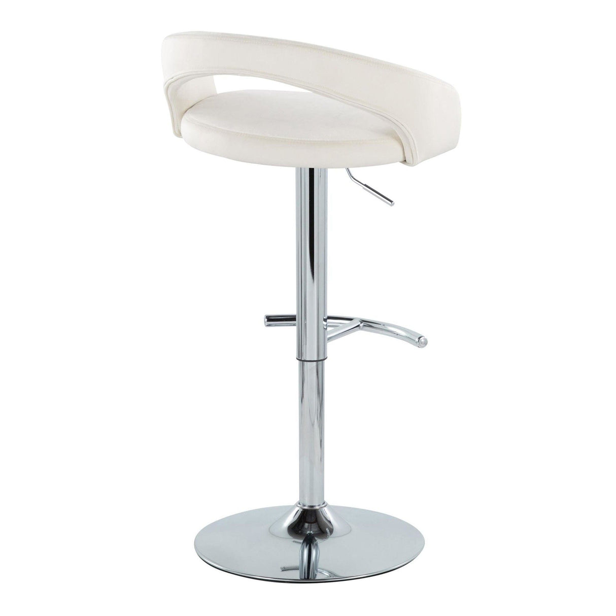 Grotto - Upholstered Adjustable Barstool - Chrome Metal Base