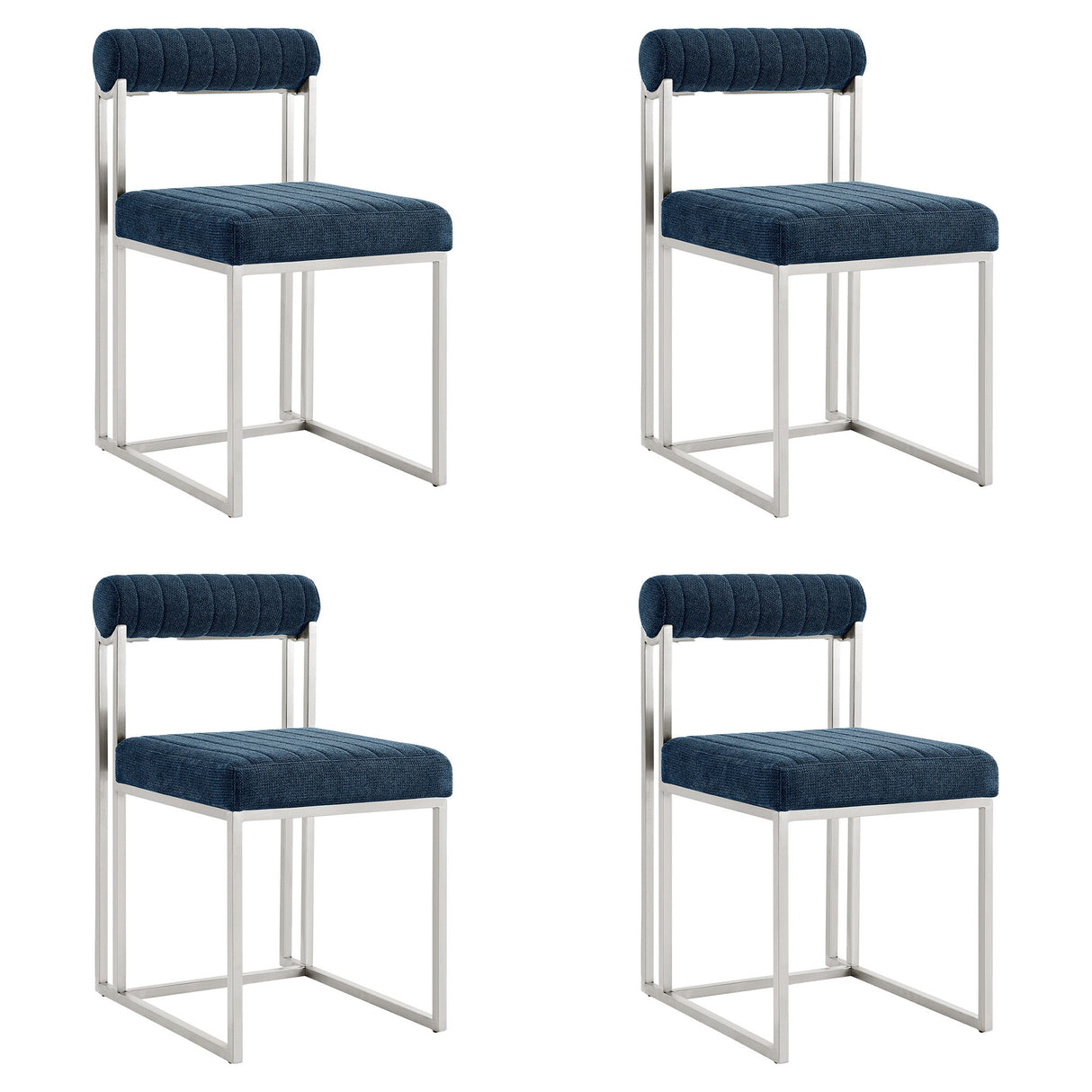 Anastasia - Dining Room Chair Set With Brushed Silver Frame