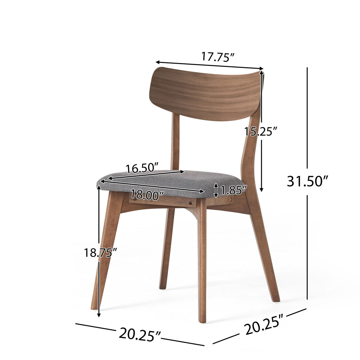 Mid Century Upholstered Dining Chairs (Set of 2)