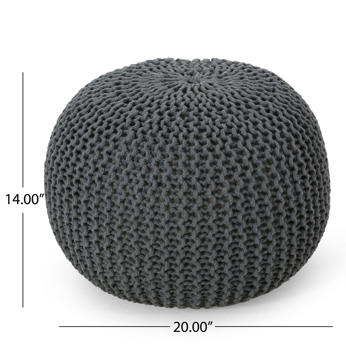 Bordeaux - Knitted Round Pouf, Versatile Ottoman And Floor Cushion