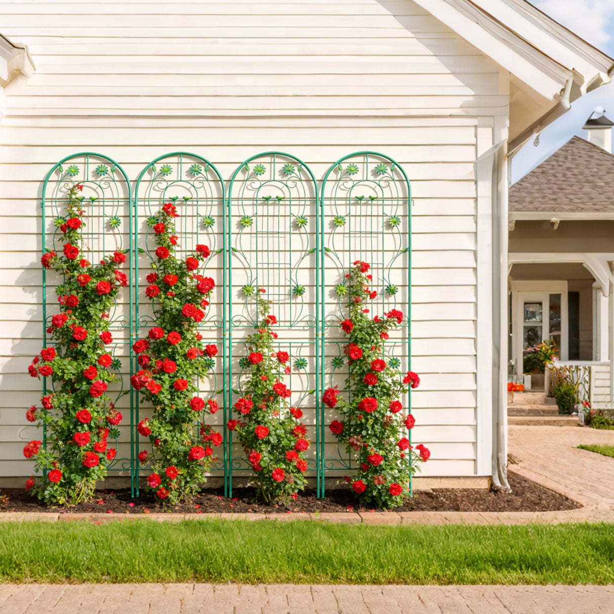 Metal Garden Trellis Rustproof Trellis For Climbing Plant Outdoor Flower Support