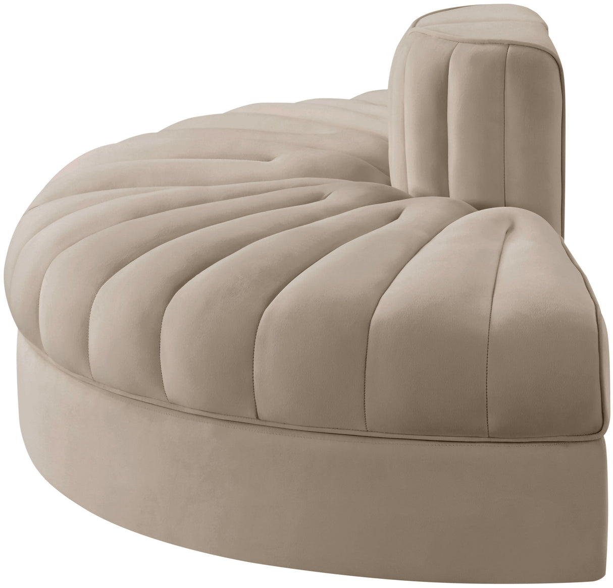 Rummi - Velvet Performance Fabric Upholstered 2 Piece Rounded Modular Loveseat