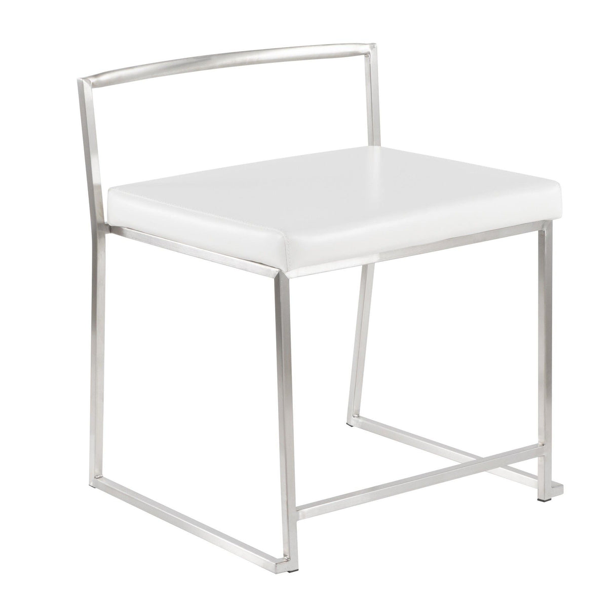 Fuji - Contemporary Stackable Dining Chair (Set of 2) - Silver Frame