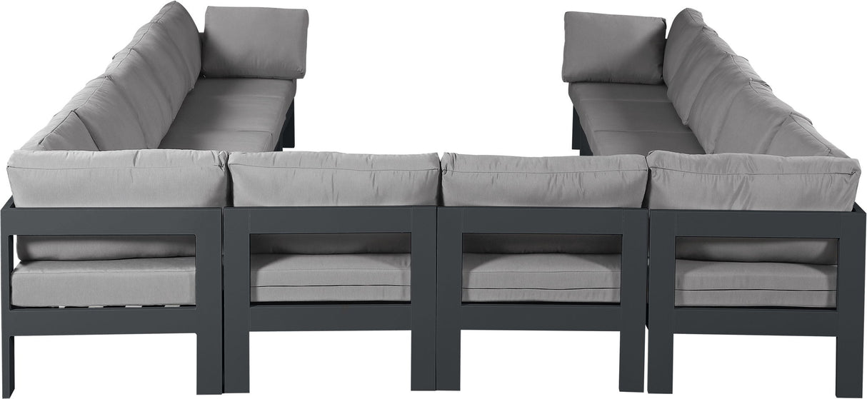 Nizuc - Outdoor Patio 12 Piece Modular Sectional With Gray Frame